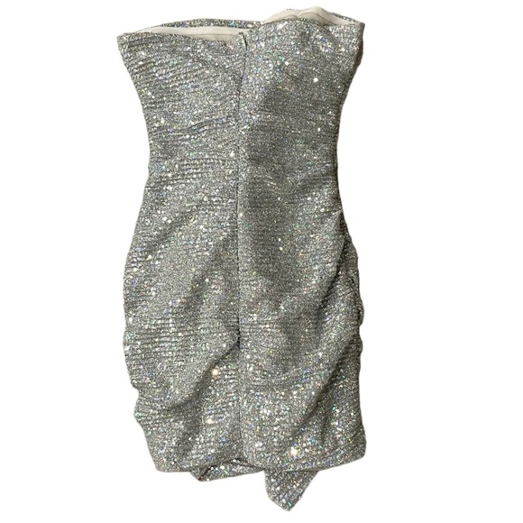Silver Sequin Mini Dress - Women’s Size Small - Picture 2 of 5